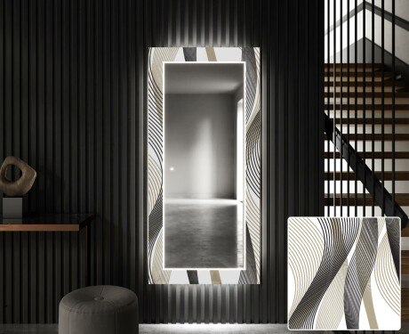 Backlit Decorative Mirror For The Hallway - Waves