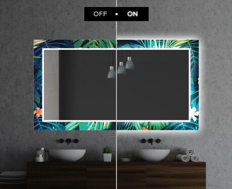 Backlit Decorative Mirror For The Bathroom - Tropical #6